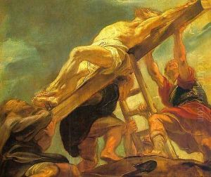 The Raising of the Cross 1620-21 by (studio of) Rubens, Peter Paul