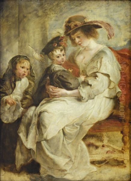Helene Fourment With Two Of Her Children, Claire-Jeanne And Francois - view 1