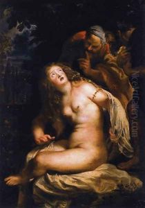Susanna and the Elders 1607-08 by (studio of) Rubens, Peter Paul