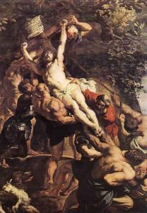 Raising of the Cross (detail-1) 1610 by (studio of) Rubens, Peter Paul