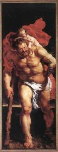 Descent from the Cross (outside left) 1612-14 by (studio of) Rubens, Peter Paul