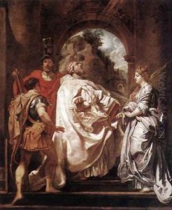 St Gregory the Great with Saints 1606 by (studio of) Rubens, Peter Paul