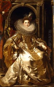 Portrait of Maria Serra Pallavicino 1606 by (studio of) Rubens, Peter Paul
