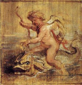 Cupid Riding a Dolphin 1636