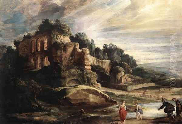 Landscape with the Ruins of Mount Palatine in Rome c. 1608 - view 1