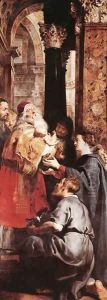 Descent from the Cross (right wing) 1612-14 by (studio of) Rubens, Peter Paul