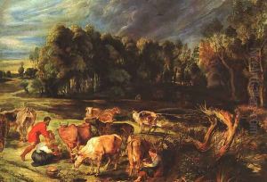 Landscape with Cows c. 1636 by (studio of) Rubens, Peter Paul