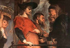 Descent from the Cross [detail: Meeting of Mary and Elisabeth] by (studio of) Rubens, Peter Paul