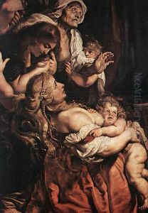 Detail from left panel by (studio of) Rubens, Peter Paul