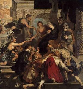 The Apotheosis of Henry IV and the Proclamation of the Regency of Marie de Medicis on May 14, 1610 (detail2) by (studio of) Rubens, Peter Paul