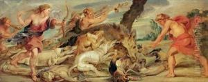The Hunt of Meleager and Atalanta 1628 by (studio of) Rubens, Peter Paul