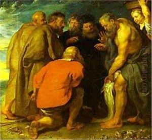 St Peter Finding The Tribute Money 1618 by (studio of) Rubens, Peter Paul