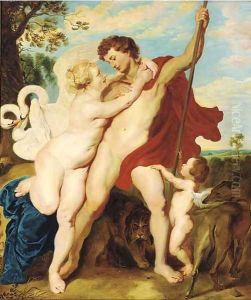 Venus and Adonis 2 by (studio of) Rubens, Peter Paul