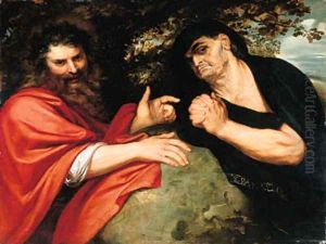 Democritus and Heraclitus by (studio of) Rubens, Peter Paul