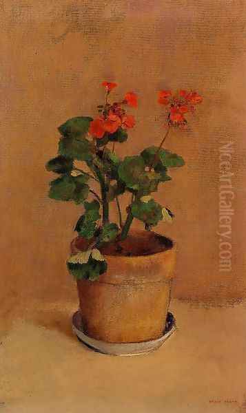 A Pot Of Geraniums - view 1