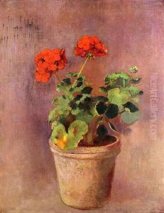 The Pot Of Geraniums by Odilon Redon