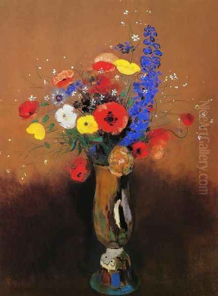 Wild Flowers in a Long-Necked Vase - view 1