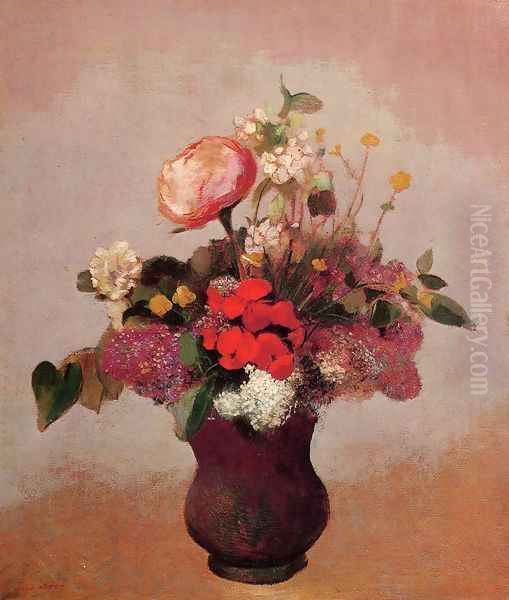 Flowers In Aa Brown Vase - view 1