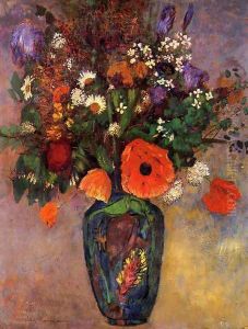 Bouquet Of Flowers In A Vase by Odilon Redon