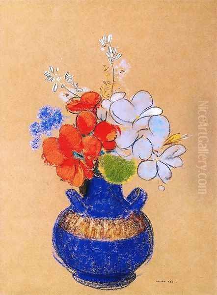 Flowers In A Blue Vase - view 1