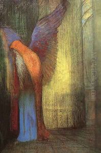 Winged Old Man with a Long White Beard by Odilon Redon