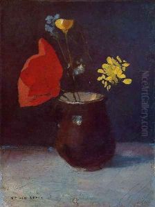 Pitcher Of Flowers by Odilon Redon