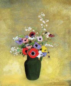 Flowers In A Green Pitcher