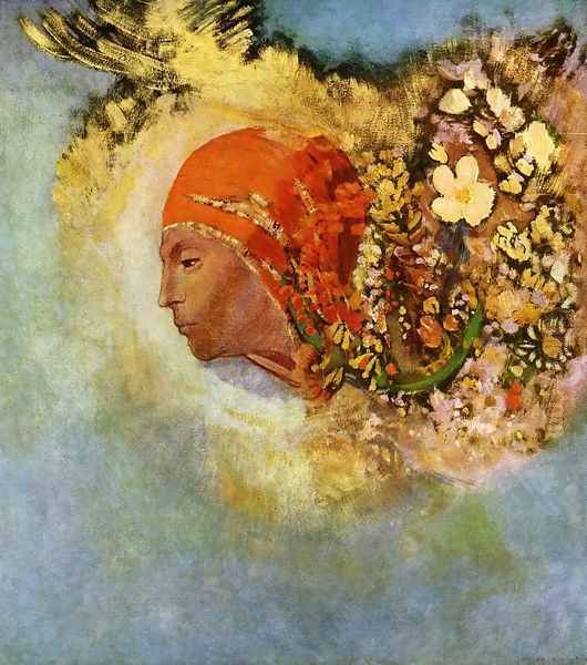 Head With Flowers - view 1
