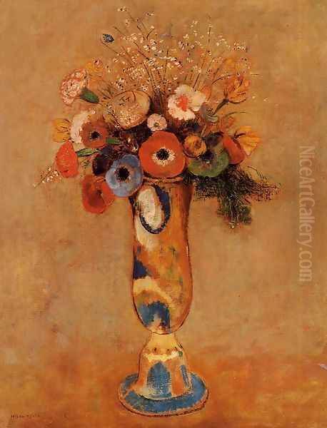 Wildflowers In A Long Necked Vase - view 1