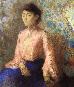 Portrait Of Jeanne Chaine by Odilon Redon