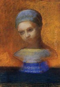 Small Bust Of A Young Girl by Odilon Redon