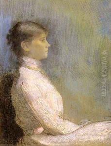 Portrait Of Paule Gobillard by Odilon Redon