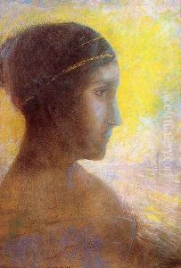 Head Of A Young Woman In Profile by Odilon Redon