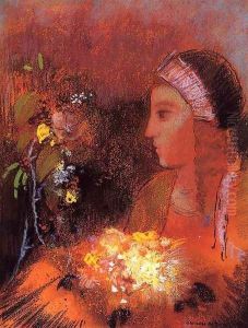 Woman with Flowers 2 by Odilon Redon