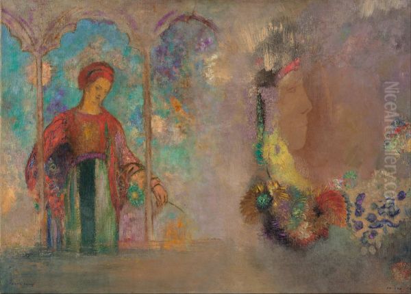 Woman with Flowers - view 1
