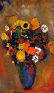 Flowers in a Green Vase 1912 by Odilon Redon