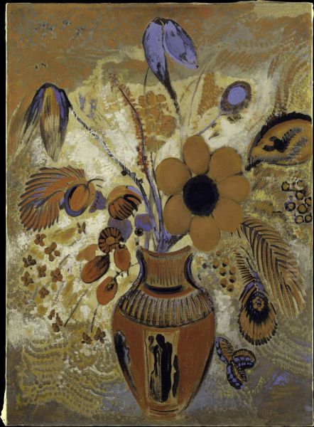 Etruscan Vase with Flowers - view 1