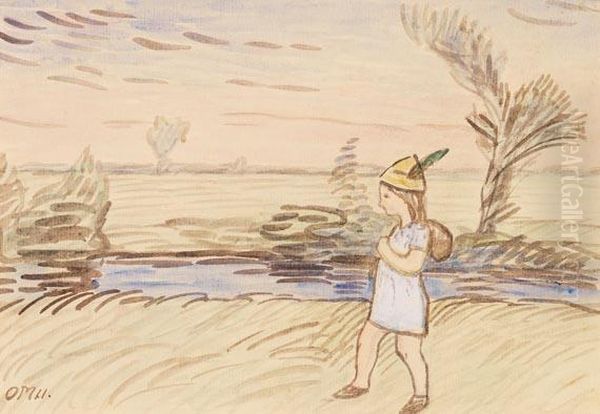 Madchen In Worpsweder Landschaft (mathilde Modersohn). - view 1