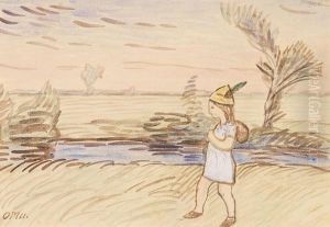 Madchen In Worpsweder Landschaft (mathilde Modersohn).