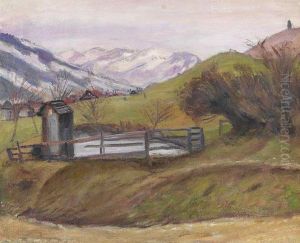 Landschaft Am Gailenbergmit See Und Hausern