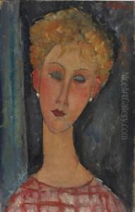 La Blonde Aux Boucles D'oreille by Amedeo Modigliani