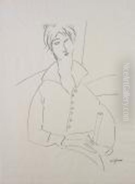 Buste De Jeunefemme Assise - view 1