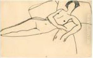 Femme Nue Etendue Sur Le Cote by Amedeo Modigliani