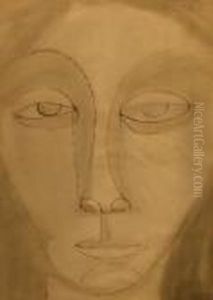 Portrait; Pen And Ink And Wash by Amedeo Modigliani