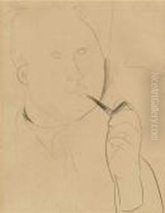 Homme A La Pipe by Amedeo Modigliani