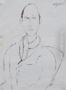 Retrato De Hombre Sentado. by Amedeo Modigliani