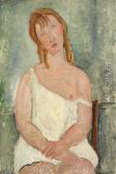 Jeune Fille Assise En Chemise - view 1