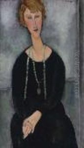 La Femme Au Collier Vert (madame Menier) by Amedeo Modigliani