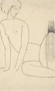 Nu Accroupi (nudo Seduto Con Le Mani Al Suolo)-11 by Amedeo Modigliani