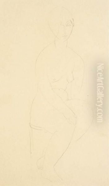 Jeune Femme Nue, Assise - view 1